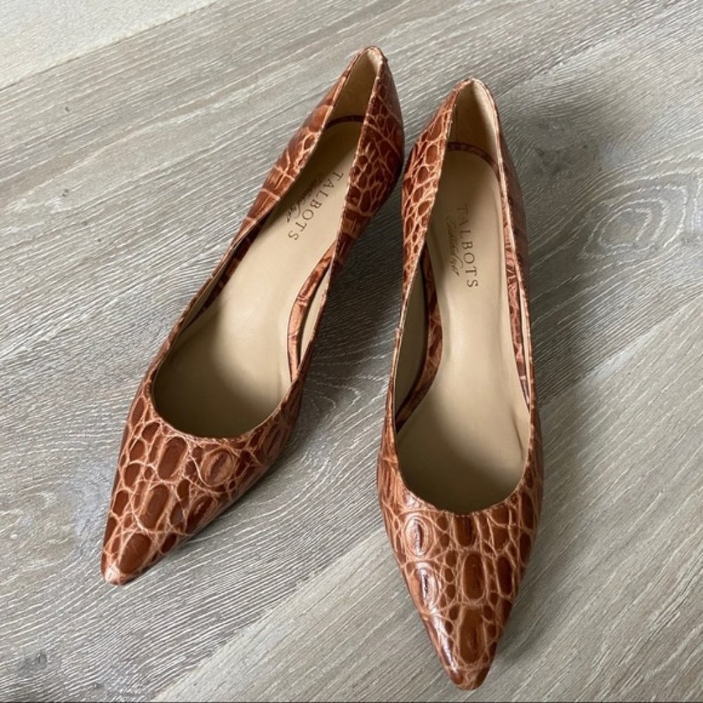 Talbots Erica Croc Kitten Heels size 7.5B